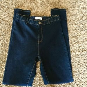 Deep blue high waisted skinny jeans